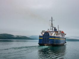 “Our community cannot bear it”: Cordovans plead for options as AMHS proposes five-month winter service gap The M/V Aurora departs the Cordova Ferry Terminal. (July 21, 2019) Photo by Zachary Snowdon Smith/The Cordova Times